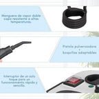 Máquina Limpiadora a Vapor Portátil 2500W – Alta Presión, 6 Velocidades, Depósito 1200ml
