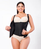 Faja Chaleco Moldeadora Powernet 9 Varillas – Doble Ajuste, Cremallera, 3 Colores, Tallas XXS-2XL