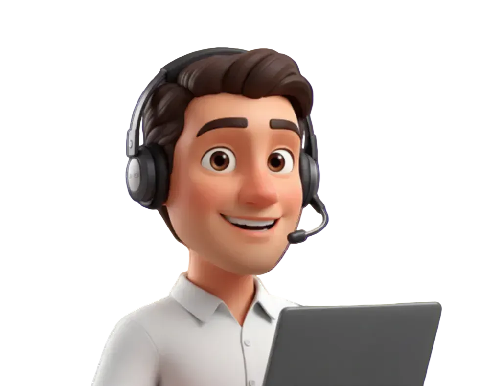 Avatar 3D masculino con audífonos